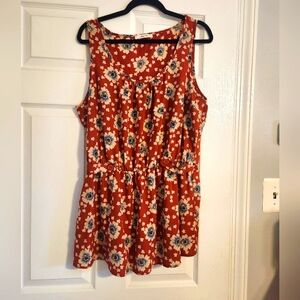 Jessy B floral tunic length sleeveless shirt.